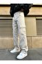Double Pocket Detail Stone Color Cargo Baggy Trousers - 2