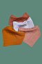 100% Cotton 4 Pieces Muslin Collar Baby Bib Double Layer with Two Snaps Nebahat (Scarf, Drool Bib)