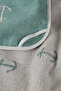 Whale Jacquard Embroidered Velour Swaddle - 80x80cm - 4