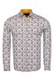Men's Camel Pattern Shirt Collar Detail Cotton Slim and Regular Fit Long Sleeve Shirt