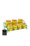 7 Compartment Porcelain Spice Set with Green Stand Kitchen Organizer with Bamboo Lid - Metal Stainless - 2