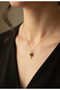 Stainless Steel Gold Hot Air Balloon Necklace - Black Stone Non-Tarnish Cappadocia Themed - 3
