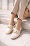 Women's Double Eye Buckle Detailed Ballerina Flats Lightweight Comfortable Sole Daily Shoes Ballerina Flats - 7