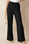 X Nurbeli Black Pleated Asymmetrical Closure Women's Palazzo Pants