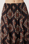 Patterned Pleated Asymmetrical Chiffon Midi Skirt Lmc0082 Black - 4