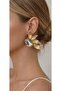 Steel Half Flower White Stone Detailed Vip Earrings