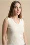 V-Neck Women's Knitwear Blouse - Butter Yellow