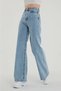 Follow 90's Snow Wash Blue Lycra Super High Waist Loose Jeans Palazzo Trousers
