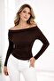Drape/ Ruched Detail Draped Asymmetrical Neckline Knitted Sandy Blouse