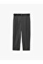 High Waist Comfortable Fit Cigarette Pants with Pockets and Belt Detail - 3
