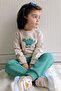 Baby Boy Tracksuit Set Cute Dinosaur Embroidery 9 Months-3 Years, Beige - 2