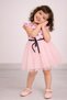 Heart Patterned Tulle Girl's Pink Summer Dress - 4