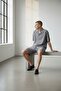 Men's Smoke Gray Short Sleeve Shirt Shorts Wrap Suit - 2