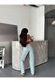 Light Blue High Waist Straight Cut Jeans - 3