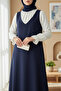 Long Jile with Shoulder Straps - Dark Blue