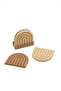 Rainbow Set of 4 Coasters (Pastel Brown - Beige Color) - 3