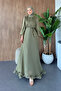 Grass Green Evening Dress Khaki