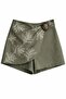 Embroidery Detailed Short Skirt Brown - 2