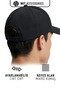 Black Micro Sports Hat Adjustable Velcro Cap Unisex - 3