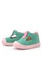 Shaun Genuine Leather Water Green Pink Velcro Anatomical Baby Girl Sandals - 6