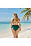 Women's Emerald Green Ethnic Pattern Large Size Bikini Suit Hzl25S-Lc3310 - 4