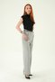 Gray Front Pleated Belt Piece Trousers 8399A - 3