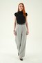 Gray Front Pleated Belt Piece Trousers 8399A - 6