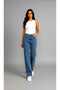 90's Dark Blue Lycra Super High Waist Denim Loose Leg Palazzo Trousers - 3