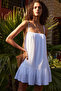 Strappy Mini Frill Dress White