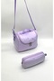 Girl's First School Bag Waterproof Fabric 3-Piece Set Primary School Bag Set 8020 Lilac Beige - 7
