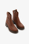 Tan Genuine Leather Side Zipper Non-Slip Sole Women's Boots - 2