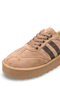 Eloveva Mink Thick Sole Lace-Up Suede Striped Orthopedic Daily Women's Sports Shoes - 4