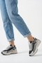 Flararia Ice Black Multicolor Women's Lace-Up High Sole Sneaker Sports Shoes - 7