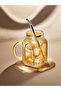 Set of 6 Glass Cups with Handles 450 ml Cocktail Cold Coffee Soft Drink Glass with Straw Gift - 6