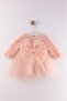 Rosalia Powder 3D Rose Baby Girl Birthday Party Dress Long Sleeve Monthly - 8