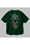 Viking Mythology 24 Back Printed Green Oversize T-Shirt Men Women Cotton Crewneck Tshirt - 3