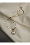 Heart steel italian flat gold necklace - 3