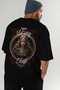 Freya Back Printed Black Oversize T-Shirt Men's Women's Cotton Crew Neck T-Shirt - 8