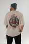 Thor 2 Back Printed Beige Oversize T-Shirt Men's Women's Cotton Crew Neck T-Shirt - 4