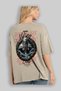Viking Mythology 13 Back Printed Beige Oversize T-Shirt Men Women Cotton Crew Neck T-Shirt - 3