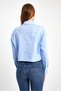 Women's Blue Pocket Cotton Polyester Crop Shirt Stylish Casual Summer Shirt - 9