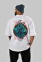Loke Back Printed White Oversize T-Shirt Men Women Cotton Crew Neck T-Shirt - 4