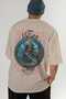 Freyr Back Printed Beige Oversize T-Shirt Men's Women's Cotton Crew Neck T-Shirt - 6