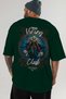 Freyja Back Printed Green Oversize T-Shirt Men's Women's Cotton Crew Neck T-Shirt - 6