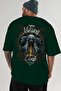 Viking Mythology 24 Back Printed Green Oversize T-Shirt Men Women Cotton Crewneck Tshirt - 6