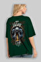 Viking Mythology 24 Back Printed Green Oversize T-Shirt Men Women Cotton Crewneck Tshirt - 4