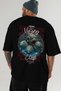 Skadi Back Printed Black Oversize T-Shirt Men's Women's Cotton Crew Neck T-Shirt - 6