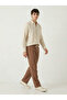 Men's Brown Linen Muslin Trousers Comfortable Fit Baggy Lightweight Fabric with Back Pockets - 6
