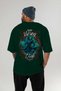 Loke Back Printed Green Oversize T-Shirt Men's Women's Cotton Crew Neck T-Shirt - 5