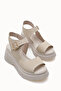 Quelaela Women's Sandals 0012906 Beige Textured Leather - 4